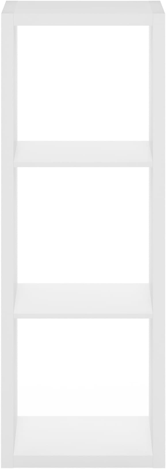 Furinno Cubicle Open Back Decorative Cube Storage Organizer, 3-Cube, White