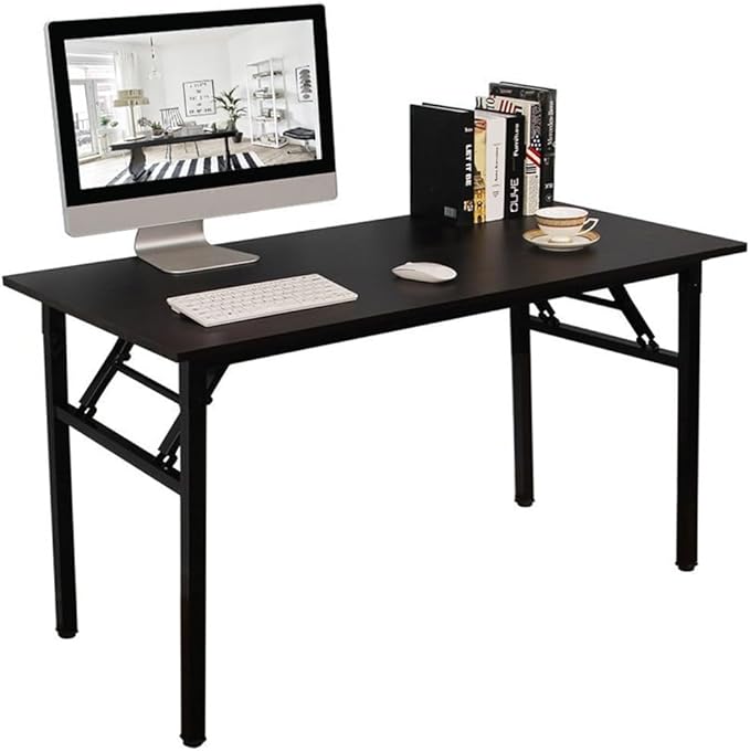 DlandHome 47 inches Folding Table Computer Desk Portable Activity Conference Table Home Office Desk, Fully Assembled Black DND-ND5-120BB