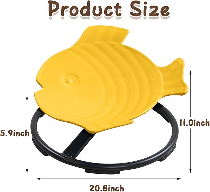 Autism Sensory Spinning Swivel Chair for Autistic Kids, 360° Spin Seat Toy for Children with Autism & ADHD, Sit and Spin Sensory Chair for Balance and Motion Training, Sensory Toys for Kids (Yellow)