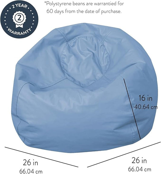 Children's Factory, CF610-076, 26" Go2 Bean Bag, Sky, Kids Flexible Seating for Reading Nook, Daycare, Playroom, Classroom, and Homeschool Furniture