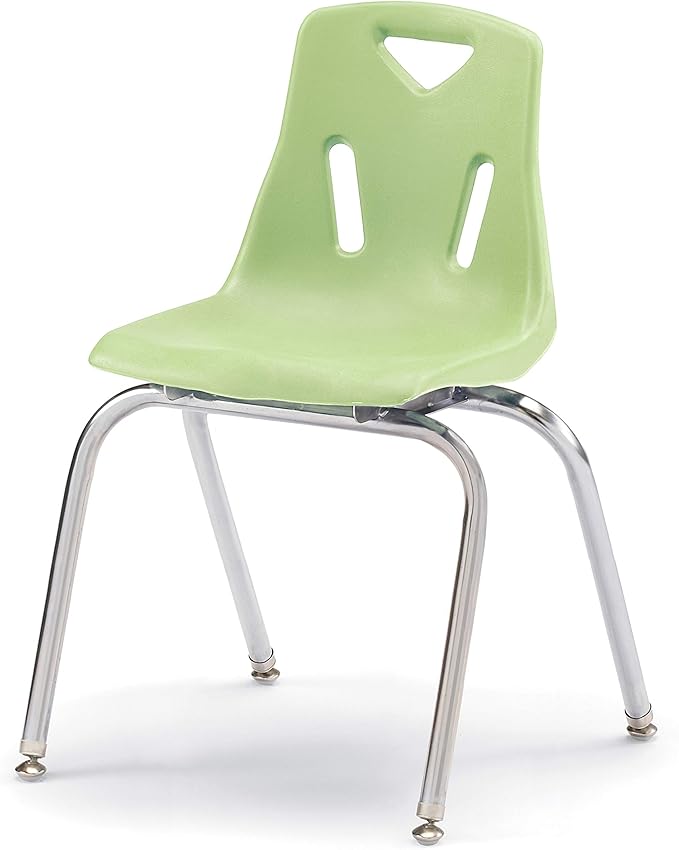 Berries Jonti-Craft 8148JC6130 Stacking Chairs with Chrome-Plated Legs, 18" Height, Key Lime, Pack of 6