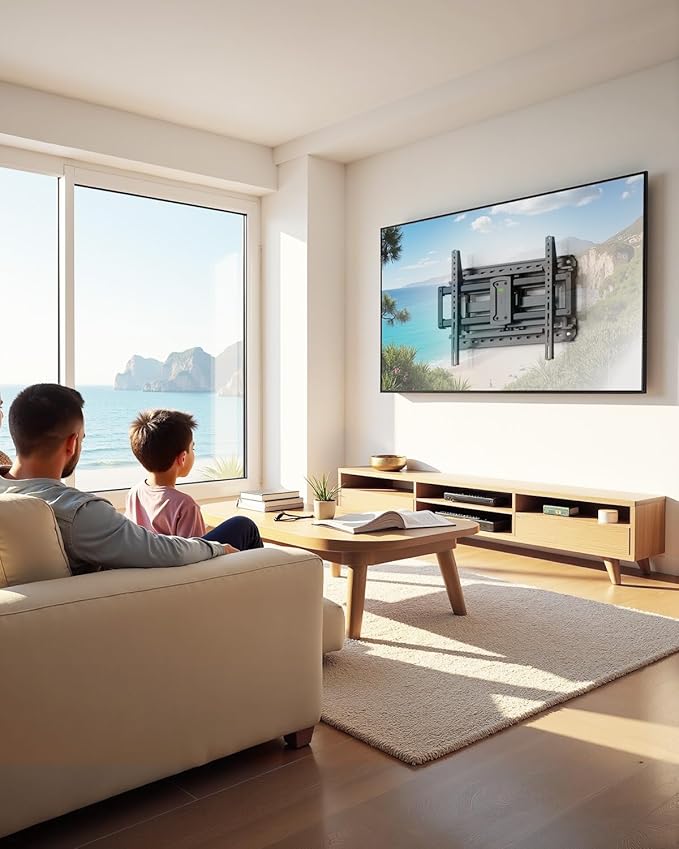 USX MOUNT Full Motion TV Wall Mount for Large TVs 42-95 Inch up to 150 lbs, Wall Mount TV Bracket with Swivel and Tilt, Fits 16",18", 24" Wood Studs, Max VESA 600x400mm Fit 65+ 75+ 85 86 90 TVs XML025