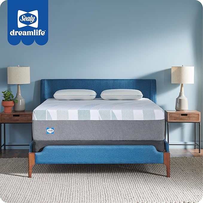 Sealy Dreamlife 14” Hybrid Mattress-in-a-Box, King, SealyComfort Gel Memory Foam, SealyResponsive Encased Coils, Machine Washable Cover