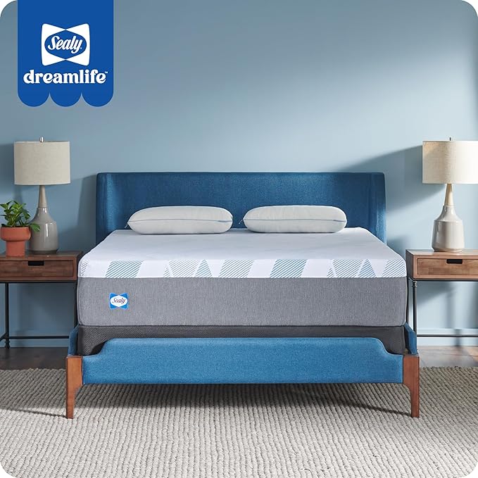 Sealy Dreamlife 12” Hybrid Mattress-in-a-Box, Twin XL, SealyComfort Gel Memory Foam, SealyResponsive Encased Coils, Surface-Guard Technology