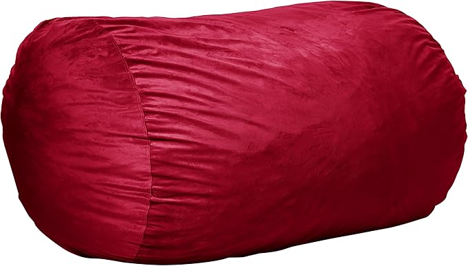 Sofa Sack Bean Bag Chair Cover Only, for Adults and Kids, Without Filling Comfy Fluffy Round or Oval Beanbag Chair Cover Replacement, Lazy Sofa Cover for Reading Chair or Floor Chair, 6-Feet, Cinnabar