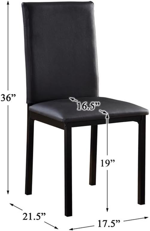 Homelegance Tempe PU Upholstered Dining Chair (Set of 4), Black