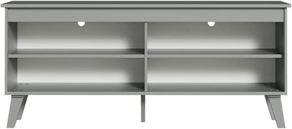 Madesa Compact TV Stand Cabinet with 4 Shelves and Cable Management for 50, 55 Inch TV Media Storage Unit Living Room and Bedroom Modern Wooden Television Media Console - Grey