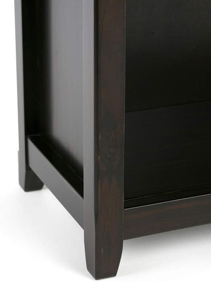 SIMPLIHOME Amherst Bookcase - 70 inch Tall 5-Shelf Solid Wood Bookshelf in Hickory Brown, Transitional Storage for Living Room, Study Room or Office with Adjustable Shelves and Tapered Legs