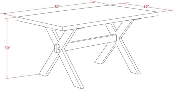 East West Furniture X696VE650-6 6 Piece Kitchen Table & Chairs Set Contains a Rectangle Dining Room Table and 4 Dark Gotham Linen Fabric Parson Chairs with a Bench, 36x60 Inch, Multi-Color