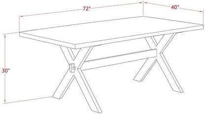 East West Furniture X027VE005-6 6 Piece Kitchen Table & Chairs Set Contains a Rectangle Wooden Table and 4 Grey Linen Fabric Parson Chairs with a Bench, 40x72 Inch, Multi-Color