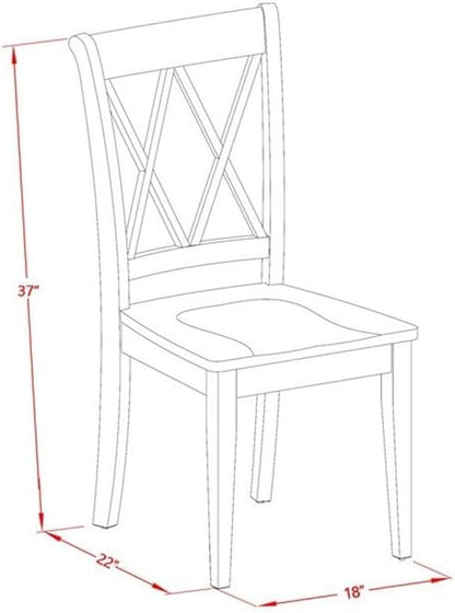 East West Furniture DOCL5-LWH-W 5 Piece Dining Table Set for 4 Includes a Rectangle Kitchen Table with Butterfly Leaf and 4 Dinette Chairs, 42x78 Inch, Linen White