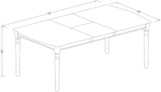 East West Furniture DODA9-MAH-32 9 Piece Dining Table Set Contains a Rectangle Kitchen Table with Butterfly Leaf and 8 Polyester Fabric Padded Chairs, 42x78 Inch, Mahogany