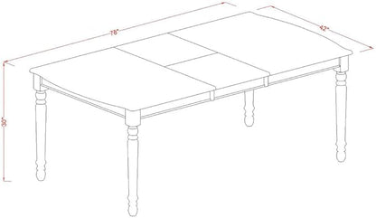 East West Furniture DOCL5-MAH-W 5 Piece Modern Dining Table Set Includes a Rectangle Wooden Table with Butterfly Leaf and 4 Kitchen Dining Chairs, 42x78 Inch, Mahogany
