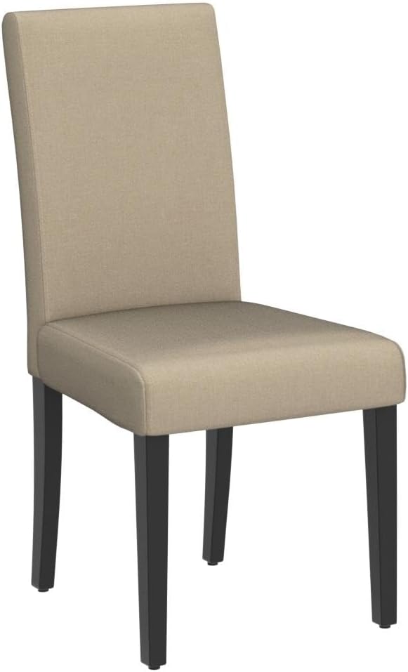 Yaheetech Dining Chairs Set of 4 Fabric Parson Upholstered Kitchen Chairs with Padded Seat and Solid Wood Legs for Dining Room/Restaurant, Armless Design, Khaki