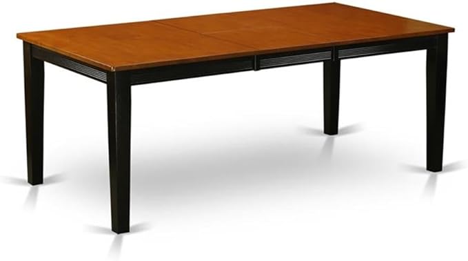 East West Furniture QUNI7-BCH-W 7 Piece Kitchen Table Set Consist of a Rectangle Dining Table with Butterfly Leaf and 6 Dining Room Chairs, 40x78 Inch, Black & Cherry