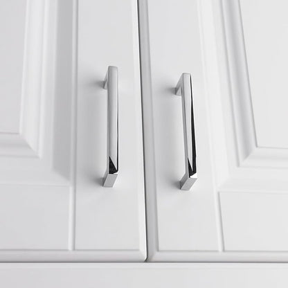 KOOFIZO 30-Pack Solid Square Bar Cabinet Handle - Chrome Furniture Pull, 3.8 Inch/96mm Screwhole Distance for Kitchen Cupboard Door, Bedroom Dresser Drawer, Bathroom Wardrobe Hardware