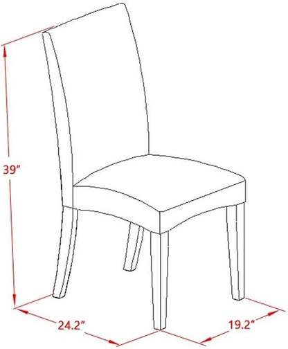 East West Furniture X627DR124-6 6 Piece Dining Table Set Contains a Rectangle Wooden Table with X-Legs and 4 Black Color Linen Fabric Parson Chairs with a Bench, 40x72 Inch, Multi-Color