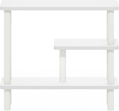 Furinno TURN-N-TUBE Bathroom Storage Shelf, 3-Tier Narrow Storage Rack, Space Saving Shelf, for Bathroom, Living Room, Entryway, White