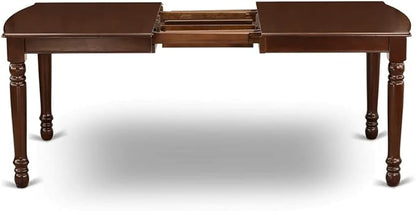 East West Furniture DOCL5-MAH-W 5 Piece Modern Dining Table Set Includes a Rectangle Wooden Table with Butterfly Leaf and 4 Kitchen Dining Chairs, 42x78 Inch, Mahogany