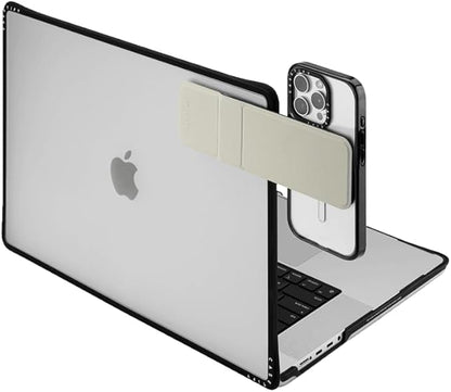 CASETiFY Snappy Laptop Phone Mount [Compatible with Magsafe] - Bibo Bichon Cherry with Bow - Black/Beige