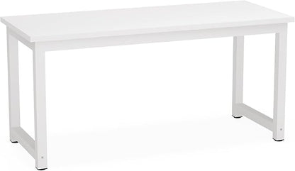 Tribesigns Computer Desk, 63 inch Large Office Desk Computer Table Study Writing Desk for Home Office, White