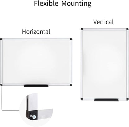 VIZ-PRO Dry Erase Board/Magnetic White Board, 48 X 32 Inches, Silver Aluminium Frame