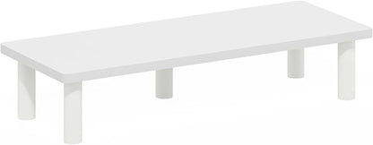 Furinno TURN-N-TUBE Monitor Stand Riser, 23.6"W Rectangle Monitor Riser, Toolless Laptop Stand for Desk, Office Desk Accessories, Desk Organizers and Accessories, For Study Room, Dorm, Plain White
