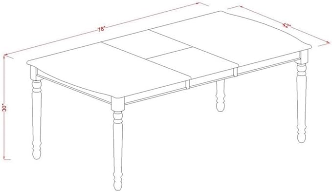 East West Furniture DODA7-LWH-W 7 Piece Modern Dining Table Set Consist of a Rectangle Wooden Table with Butterfly Leaf and 6 Kitchen Dining Chairs, 42x78 Inch, Linen White