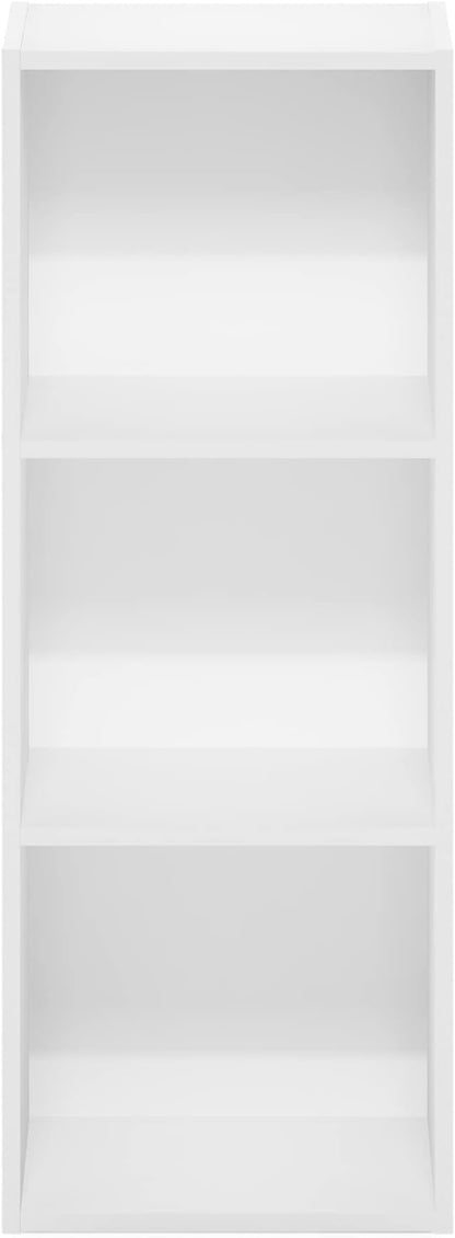 Furinno Pasir 3-Tier No Tool Assembly Open Shelf Bookcase, White