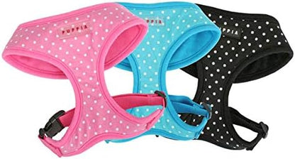 Puppia Dotty Dog Harness Over-The-Head No Pull No Choke Walking Training Adjustable for Small & Medium Dog, Large, Sky Blue