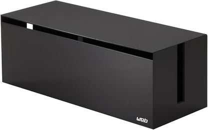 YAMAZAKI Home Cable Management Box – Cord Organizer Box with Lid, Minimalist Cable Storage for Office, Abs Plastic - Abs Plastic