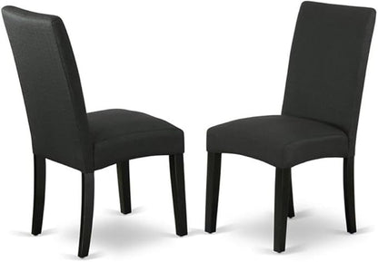 East West Furniture X696DR124-5 5 Piece Dining Table Set for 4 Includes a Rectangle Kitchen Table with X-Legs and 4 Black Color Linen Fabric Upholstered Chairs, 36x60 Inch, Multi-Color