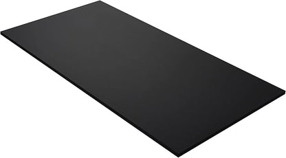 Kaboon Universal Table Top 27.5" D x 55" W, Solid One-Piece Wood Desktop, Universal Wood Countertop, Reversible Melamine Top, Double Desks, Laundry Folding Table, L-Desk, Black