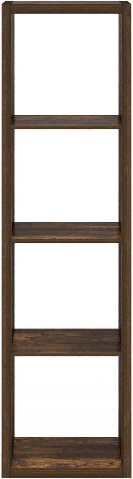 Furinno Cubicle Open Back Decorative Verticle Cube Storage Organizer, 4-Cube, Amber Pine
