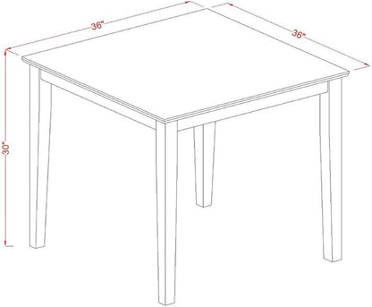 East West Furniture OXEL3-LWH-07 3 Piece Kitchen Table Set for Small Spaces Contains a Square Dining Room Table and 2 Gray Linen Fabric Upholstered Chairs, 36x36 Inch, Linen White