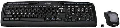 Logitech MK335 Quiet Wireless Keyboard and Mouse Combo - Black/Silver Keyboard and Mouse Combo Wireless, Ambidextrous