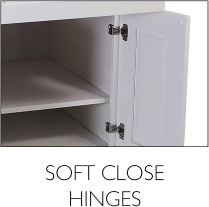 Design House Brookings Shaker Unassembled Wall Kitchen Cabinet W3324, 33 W x 12 D x 24 H, Painted White with Sherwin Williams®, Solid Wood – Design House, 561605