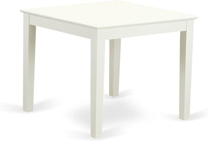 East West Furniture OXSI3-LWH-15 3 Piece Dining Room Furniture Set Contains a Square Dining Table and 2 Baby Blue Linen Fabric Upholstered Parson Chairs, 36x36 Inch, Linen White