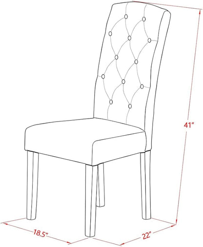 East West Furniture NOCE3-MAH-10 3 Piece Small Dinette Set Contains a Rectangle Butterfly Leaf Dining Table and 2 Dahlia Linen Fabric Upholstered Chairs, 32x54 Inch, Mahogany