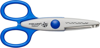 Fiskars Children's Decor Scissors, 6 Pieces, Incl. Storage Bag, Length: 13 cm, for Right- and Left-Handed Users, from 4 Years, Stainless Steel Blade/Plastic Handles, Multi-Coloured, Kidzors, 1003730
