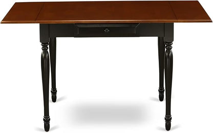 East West Furniture MZNI3-BCH-W 3 Piece Dining Table Set for Small Spaces Contains a Rectangle Dining Room Table with Dropleaf and 2 Wood Seat Chairs, 36x54 Inch, Black & Cherry