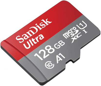 SanDisk 128GB Ultra microSDXC UHS-I Memory Card - Up to 140 MB/s, C10, U1, Full HD, A1, Micro SD Card - SDSQUAB-128G-GN6MN