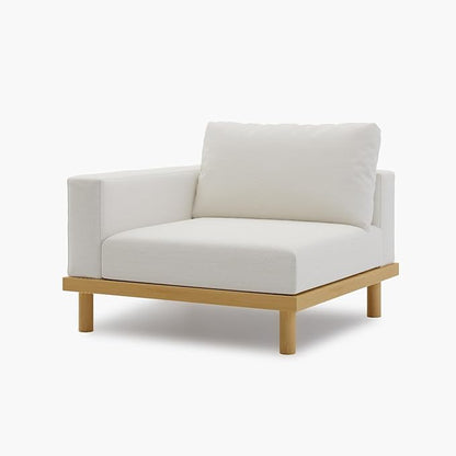 Acanva Minimalist Modular Sectional Sofa for Living Room, Wide & Deep Seat Convertible Furniture Set with Metal Frame and Movable Covers, Corner Chair, Off White