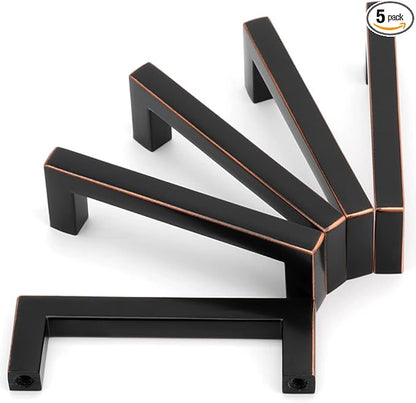 KOOFIZO Oil Rubbed Bronze Cabinet Pulls Bronze Cabinet Handles, 5 Pack 3 Inch Rubbed Bronze Hardware for Kitchen Cabinets Drawer Dresser 1816 Cupboard Bedroom Bathroom