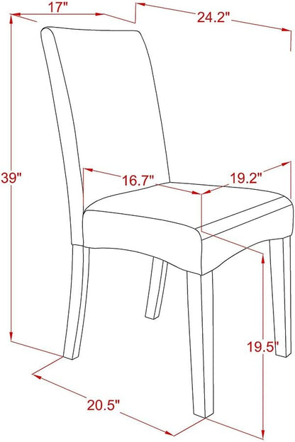 East West Furniture X626DR124-5 5 Piece Dining Room Furniture Set Includes a Rectangle Dining Table with X-Legs and 4 Black Color Linen Fabric Upholstered Chairs, 36x60 Inch, Multi-Color