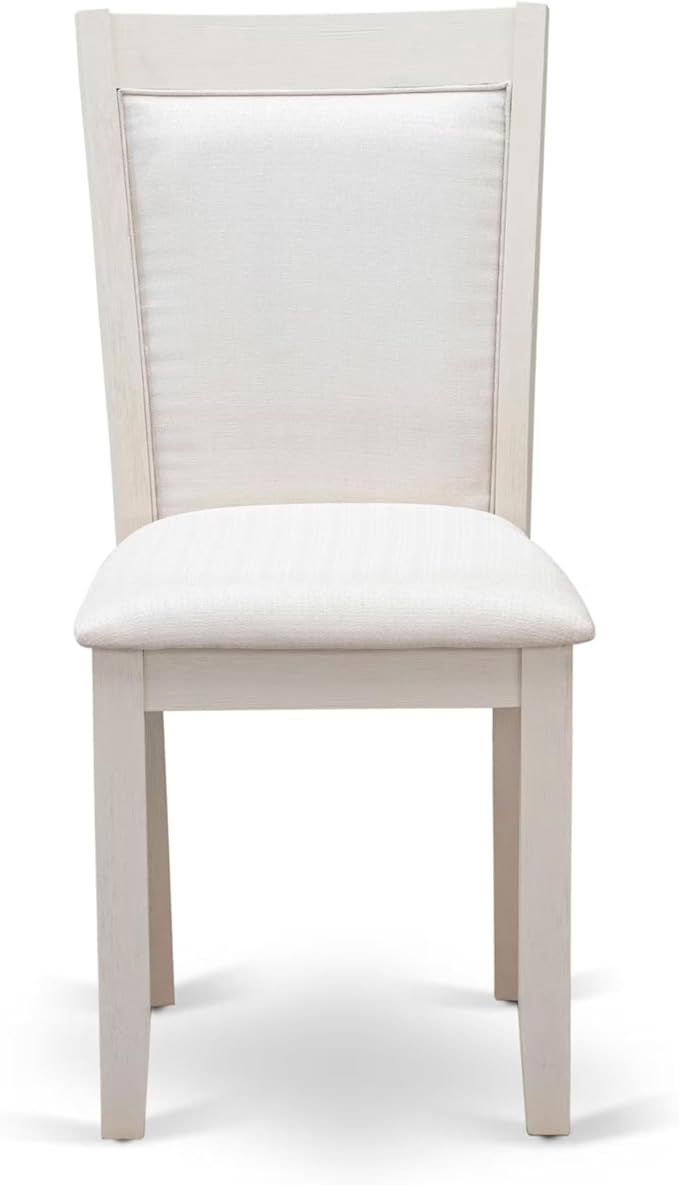 East West Furniture V077MZ001-5 5 Piece Kitchen Table Set for 4 Includes a Rectangle Dining Room Table with V-Legs and 4 Cream Linen Fabric Parsons Dining Chairs, 40x72 Inch, Multi-Color
