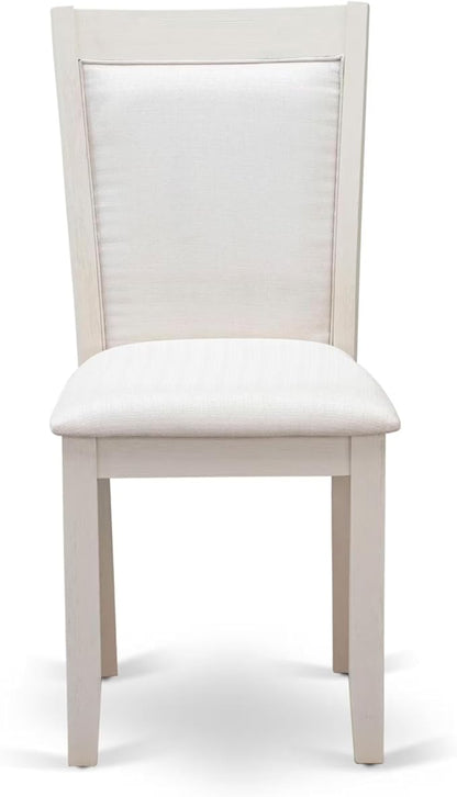 East West Furniture V077MZ001-5 5 Piece Kitchen Table Set for 4 Includes a Rectangle Dining Room Table with V-Legs and 4 Cream Linen Fabric Parsons Dining Chairs, 40x72 Inch, Multi-Color