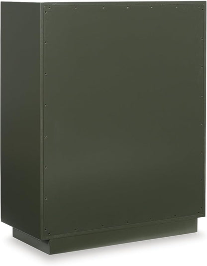 Signature Design by Ashley Geirwood Contemporary Accent Cabinet with Shelf and Geometric Pattern, Green