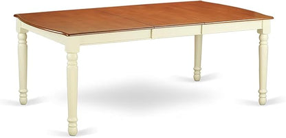 East West Furniture DOCL7-BMK-W 7 Piece Dining Room Furniture Set Consist of a Rectangle Wooden Table with Butterfly Leaf and 6 Kitchen Dining Chairs, 42x78 Inch, Buttermilk & Cherry