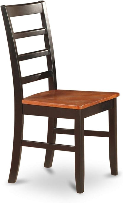 East West Furniture QUPF5-BCH-W 5 Piece Dining Table Set for 4 Includes a Rectangle Kitchen Table with Butterfly Leaf and 4 Kitchen Dining Chairs, 40x78 Inch, Black & Cherry